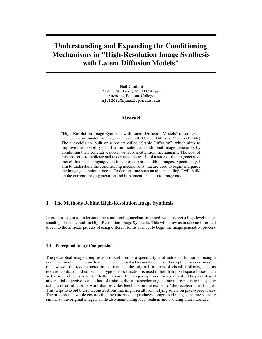 First page of a paper about conditioning latent diffusion models